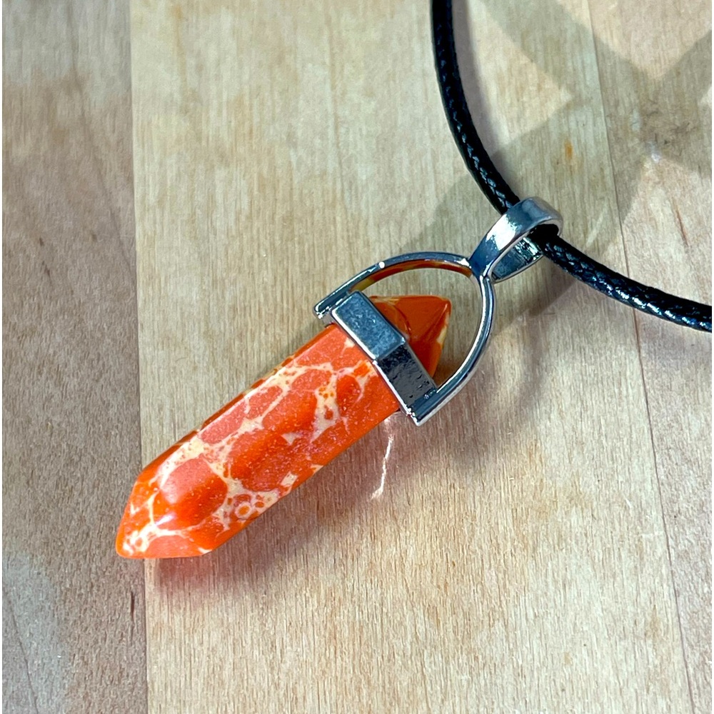 $25 Crystal Gemstone Necklace Pendant Bullet Head Energy Meditation.